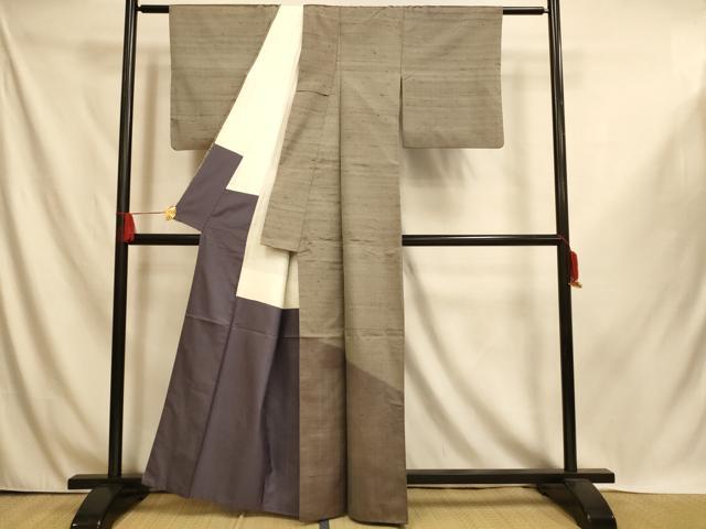 平和屋着物■訪問着 紬地 霞文 暈し染め 正絹 逸品 AABI6029fw