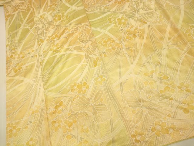 平和屋着物■上質な小紋 草花文 暈し染め 正絹 逸品 AABI6036fw
