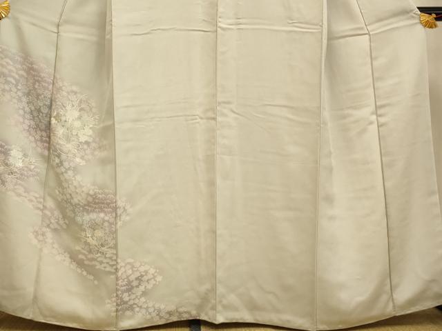 平和屋着物■訪問着 刺繍 松竹梅花束ね文 暈し染め 銀糸 正絹 逸品 AABI6037fw