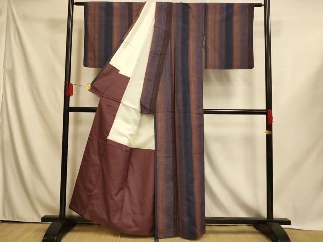 平和屋着物■上質な紬 間道 正絹 逸品 AABI6039fw