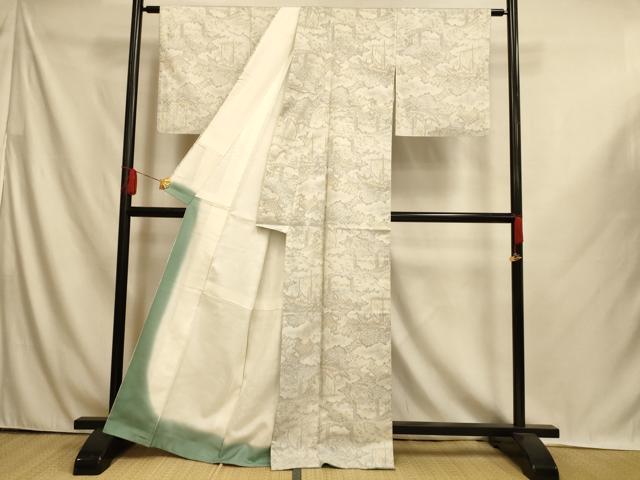 平和屋着物■上質な紬 風景文 正絹 逸品 AABI6040fw