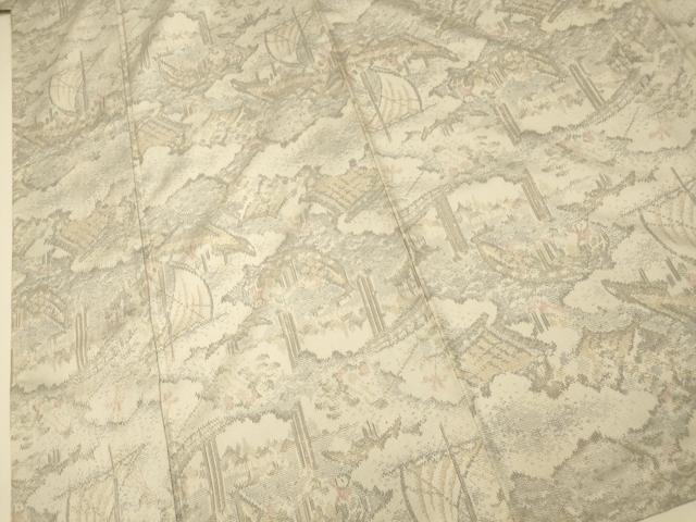平和屋着物■上質な紬 風景文 正絹 逸品 AABI6040fw
