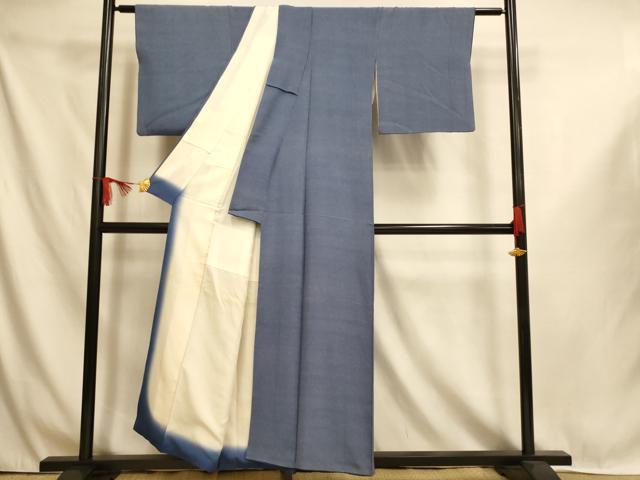 平和屋着物■江戸小紋 行儀 青藍色 正絹 逸品 AABI6054fw