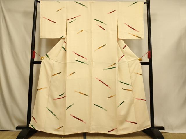 平和屋着物■上質な小紋 横段文 正絹 逸品 AABI6059fw