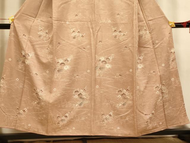 平和屋着物■訪問着 草花流水文 正絹 逸品 AABI6060fw