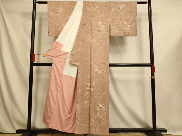 平和屋着物■訪問着 草花流水文 正絹 逸品 AABI6060fw