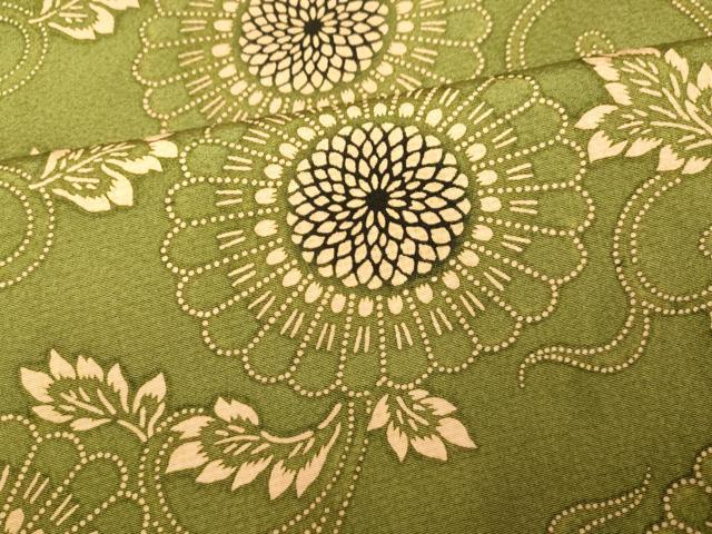 平和屋着物■上質な小紋 型染め 花唐草文 正絹 逸品 AABI6070fw