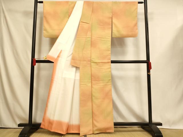 平和屋着物■お召 霞鹿の子文 正絹 逸品 AABI6075fw