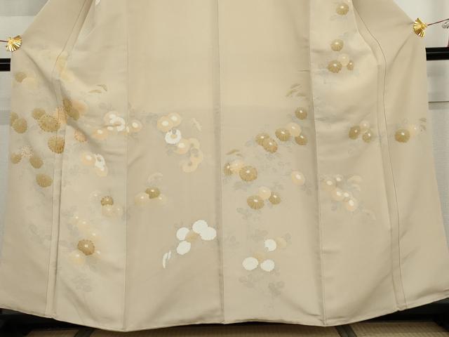 平和屋着物●訪問着 友禅 枝花文 菊 三越扱い 正絹 逸品 AABI6085cs
