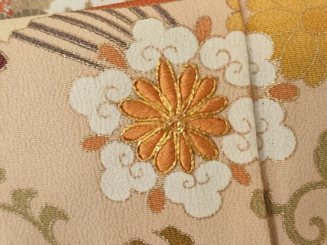 平和屋着物●豪華黒留袖 駒刺繍 飛鶴吉祥松竹梅文 金彩 正絹 逸品 AABI6086cs