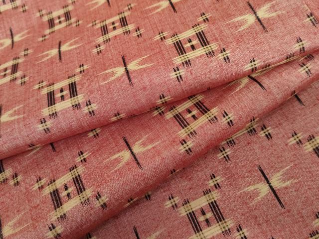 平和屋着物●上質な紬 琉球絣文様 正絹 逸品 AABI6087cs