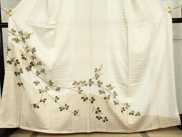 平和屋着物●訪問着 刺繍 萩 金彩 鈴乃屋扱い 正絹 逸品 AABI6090cs