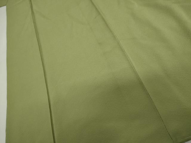 平和屋着物●上質な色無地 青丹色 正絹 逸品 AABI6105cs