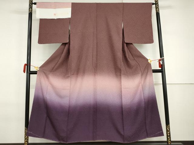 平和屋着物●色留訪問着 皇雅夢衣 桐竹鳳凰文 暈し染め 丹後ちりめん 反端付き 正絹 逸品 AABI6115cs