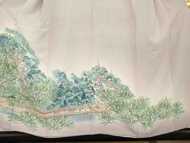 平和屋着物●本加賀友禅作家 浅野冨治男 色留袖 梅松樹林文 正絹 逸品 AABI6120cs