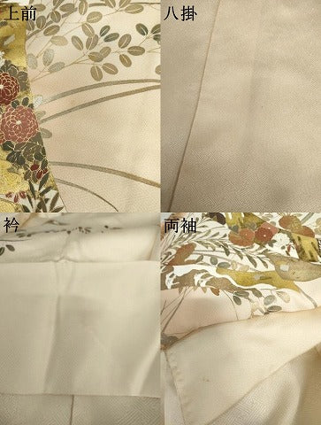 平和屋着物●訪問着 短冊草花文 暈し染め 金銀彩 正絹 逸品 AABI6123cs