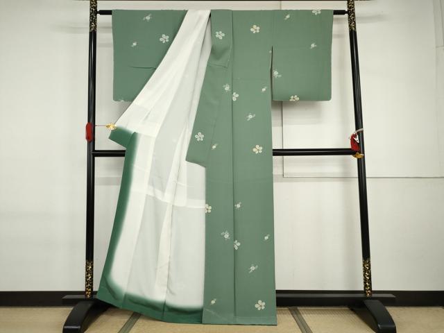 平和屋着物●上質な小紋 舞花文 正絹 逸品 未使用 AABI6124cs
