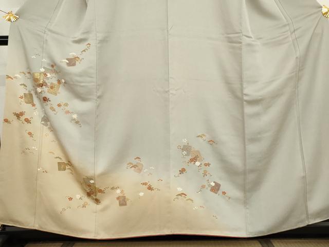 平和屋着物●訪問着 色紙重ね花唐草文 暈し染め 正絹 逸品 AABI6125cs