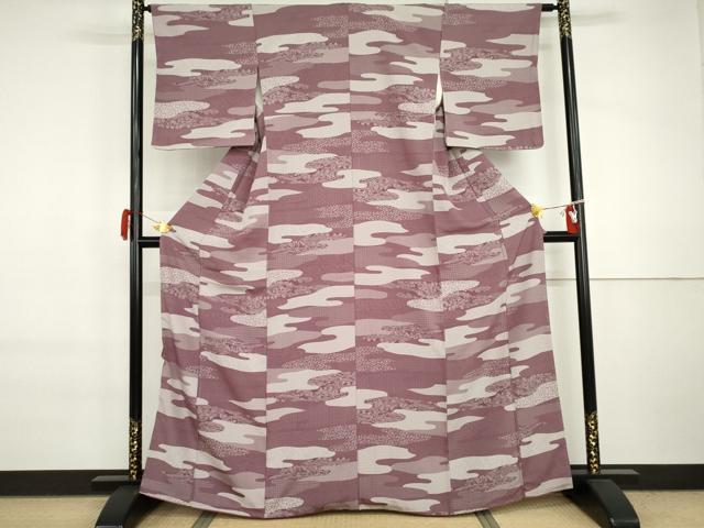 平和屋着物●江戸小紋 吉祥風景文 正絹 逸品 未使用 AABI6127cs
