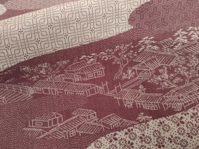 平和屋着物●江戸小紋 吉祥風景文 正絹 逸品 未使用 AABI6127cs