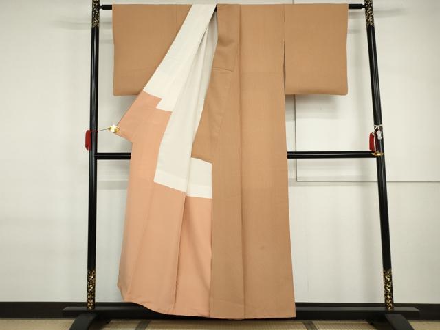 平和屋着物●上質な小紋 縞 正絹 逸品 AABI6128cs