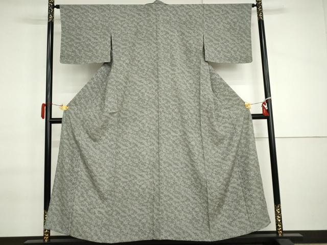 平和屋着物▽上質な小紋 単衣 型染め 飛鶴文 正絹 逸品 未使用 AABI6134cs