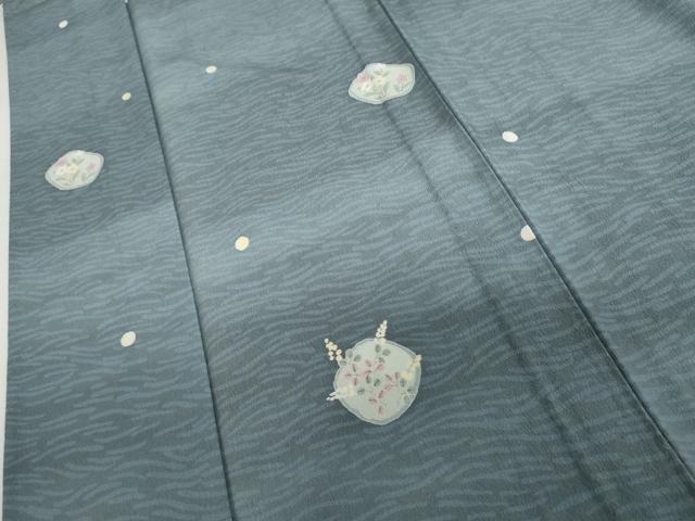 平和屋着物▽小紋 単衣 草花文 暈し染め さんび謹製 洗える着物 AABI6150cs