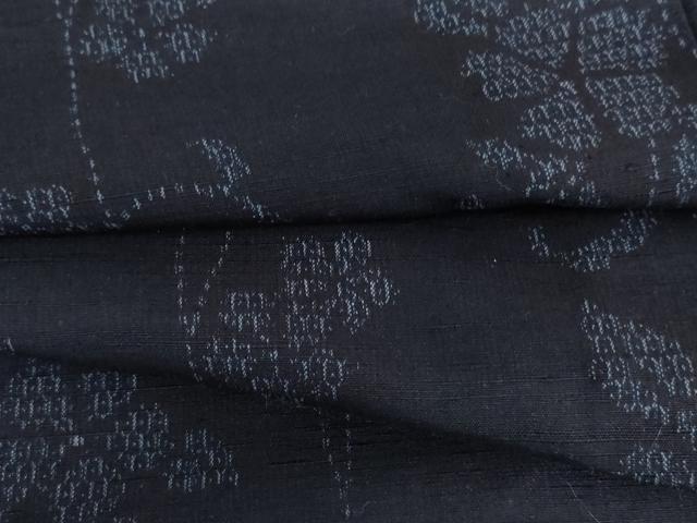 平和屋着物▽上質な紬 単衣 枝花文 正絹 逸品 AABI6154cs