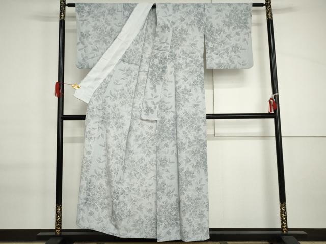 平和屋着物▽小紋 単衣 枝花文 洗える着物 AABI6158cs