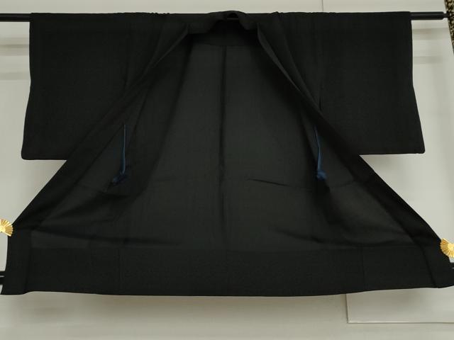 平和屋着物▽羽織 スリーシーズン 春夏秋 塵除け 葉尽くし 黒地 正絹 逸品 AABI6161cs
