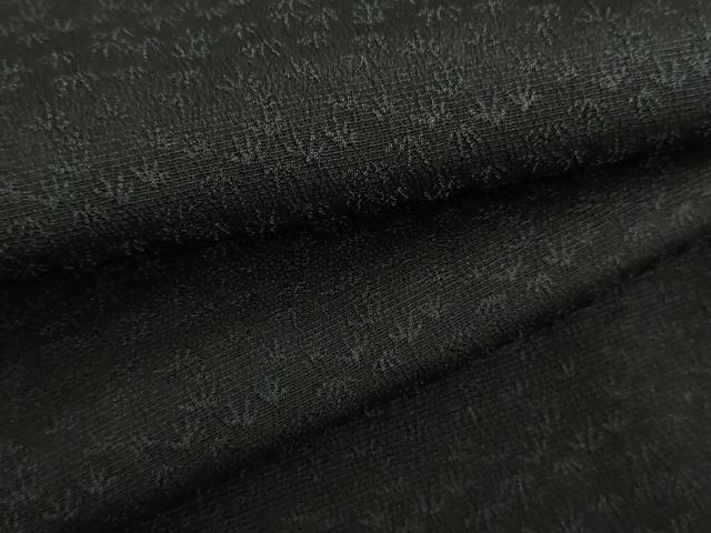 平和屋着物▽羽織 スリーシーズン 春夏秋 塵除け 葉尽くし 黒地 正絹 逸品 AABI6161cs