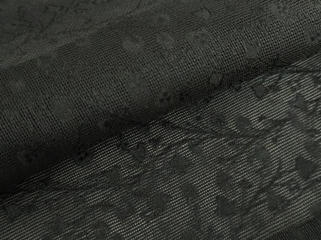 平和屋着物▽羽織 スリーシーズン 春夏秋 塵除け 枝葉紋紗 黒地 正絹 逸品 AABI6167cs