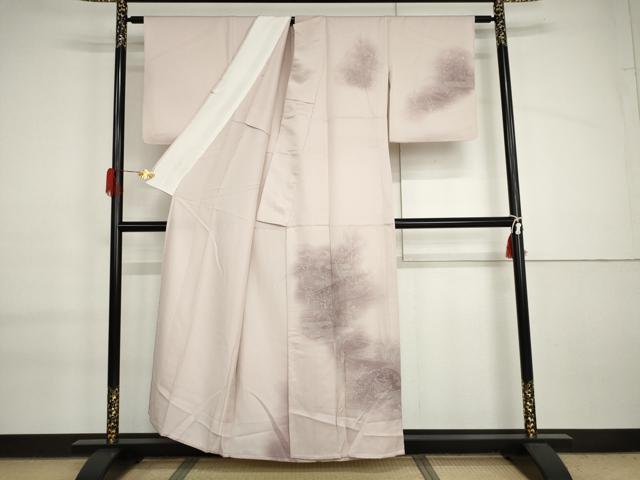 平和屋着物▽訪問着 単衣 刺繍 渡り橋松竹梅文 暈し染め 正絹 逸品 AABI6174cs