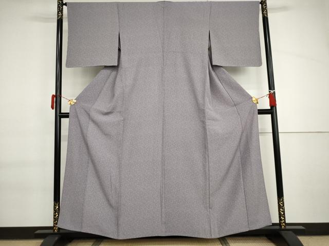 平和屋着物▽江戸小紋 単衣 南天枝葉文 正絹 逸品 AABI6177cs