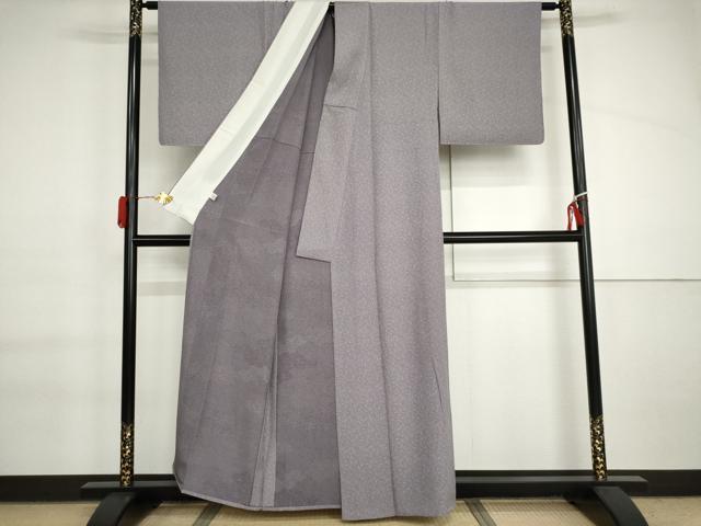 平和屋着物▽江戸小紋 単衣 南天枝葉文 正絹 逸品 AABI6177cs
