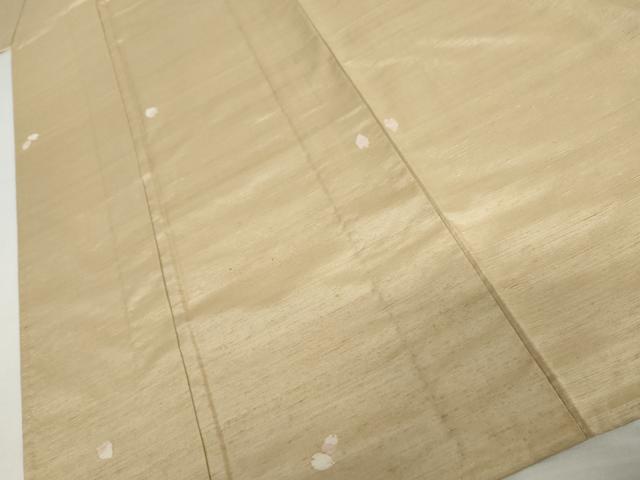 平和屋着物▽紅花紬 米沢 単衣 舞桜文 紅ろまん 新田謹製 証紙付き 正絹 逸品 AABI6187cs