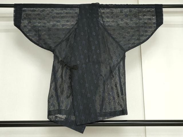 平和屋着物▽道中着 スリーシーズン 春夏秋 塵除け 変わり縞 正絹 逸品 AABI6191cs