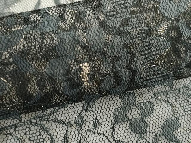 平和屋着物▽羽織 スリーシーズン 春夏秋 塵除け 総レース 草花文 黒地 金糸 AABI6193cs