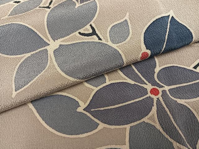 平和屋着物●上質な小紋 枝花文 正絹 逸品 AABI6202ph