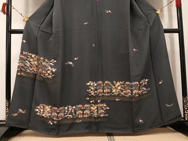平和屋着物●訪問着 友禅 草花文 金彩 正絹 逸品 AABI6203ph