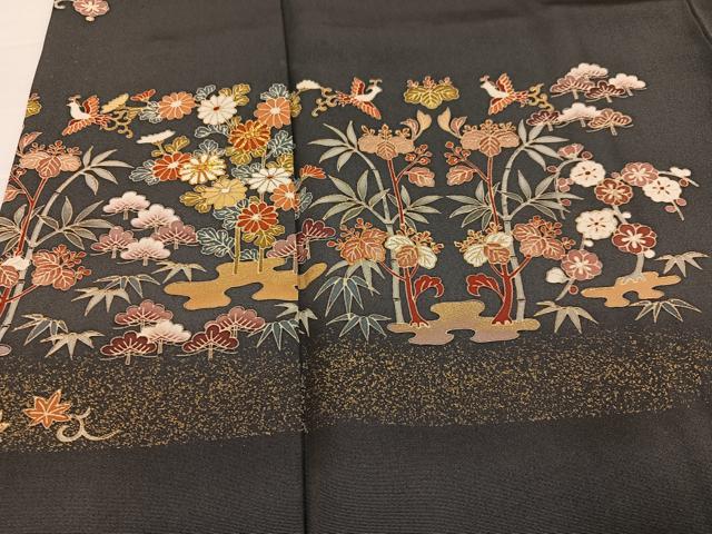 平和屋着物●訪問着 友禅 草花文 金彩 正絹 逸品 AABI6203ph