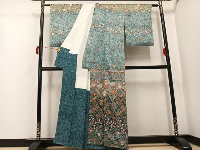 平和屋着物●訪問着 作家物 絞り 辻が花 正絹 逸品 AABI6207ph