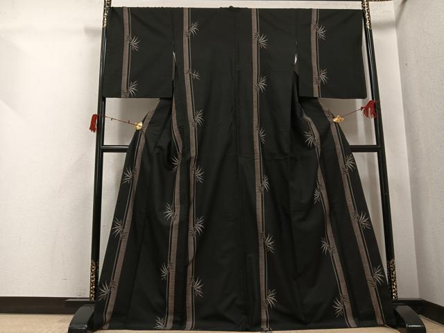 平和屋着物●本場大島紬 カタス9マルキ 笹竹文 正絹 逸品 AABI6210ph