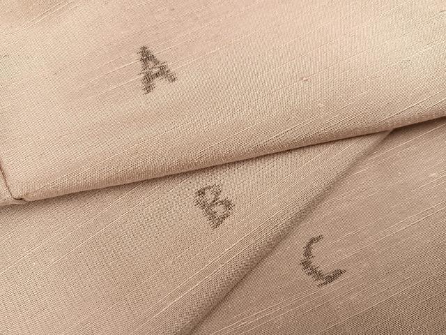 平和屋着物●上質な紬 アルファベット 正絹 逸品 AABI6212ph