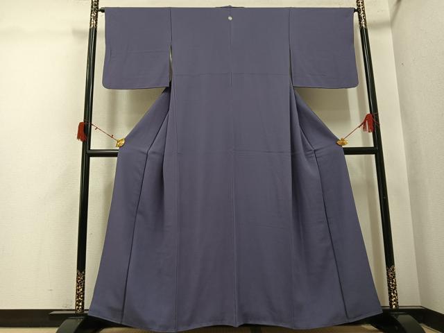 平和屋着物●上質な色無地 紫鼠色 正絹 逸品 AABI6213ph