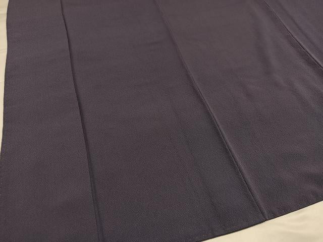 平和屋着物●上質な色無地 紫鼠色 正絹 逸品 AABI6213ph