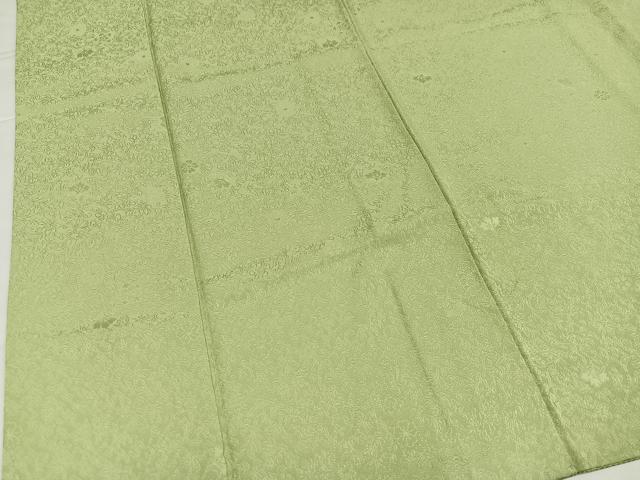 平和屋着物●上質な色無地 唐草地紋 若菜色 正絹 逸品 AABI6220ph