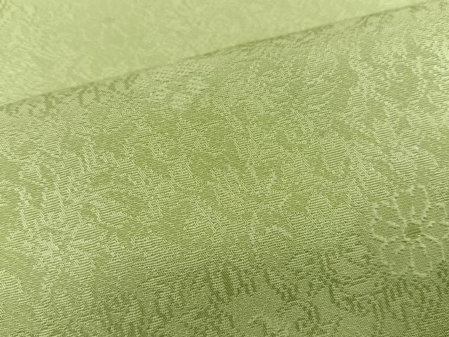 平和屋着物●上質な色無地 唐草地紋 若菜色 正絹 逸品 AABI6220ph