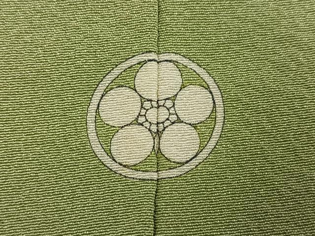 平和屋着物●上質な色無地 柳茶色 正絹 逸品 AABI6222ph
