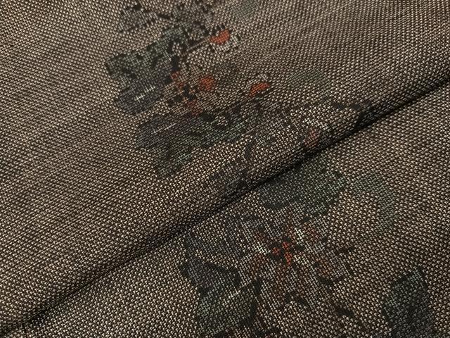 平和屋着物●本場大島紬 カタス9マルキ 枝花文 正絹 逸品 未使用 AABI6225ph